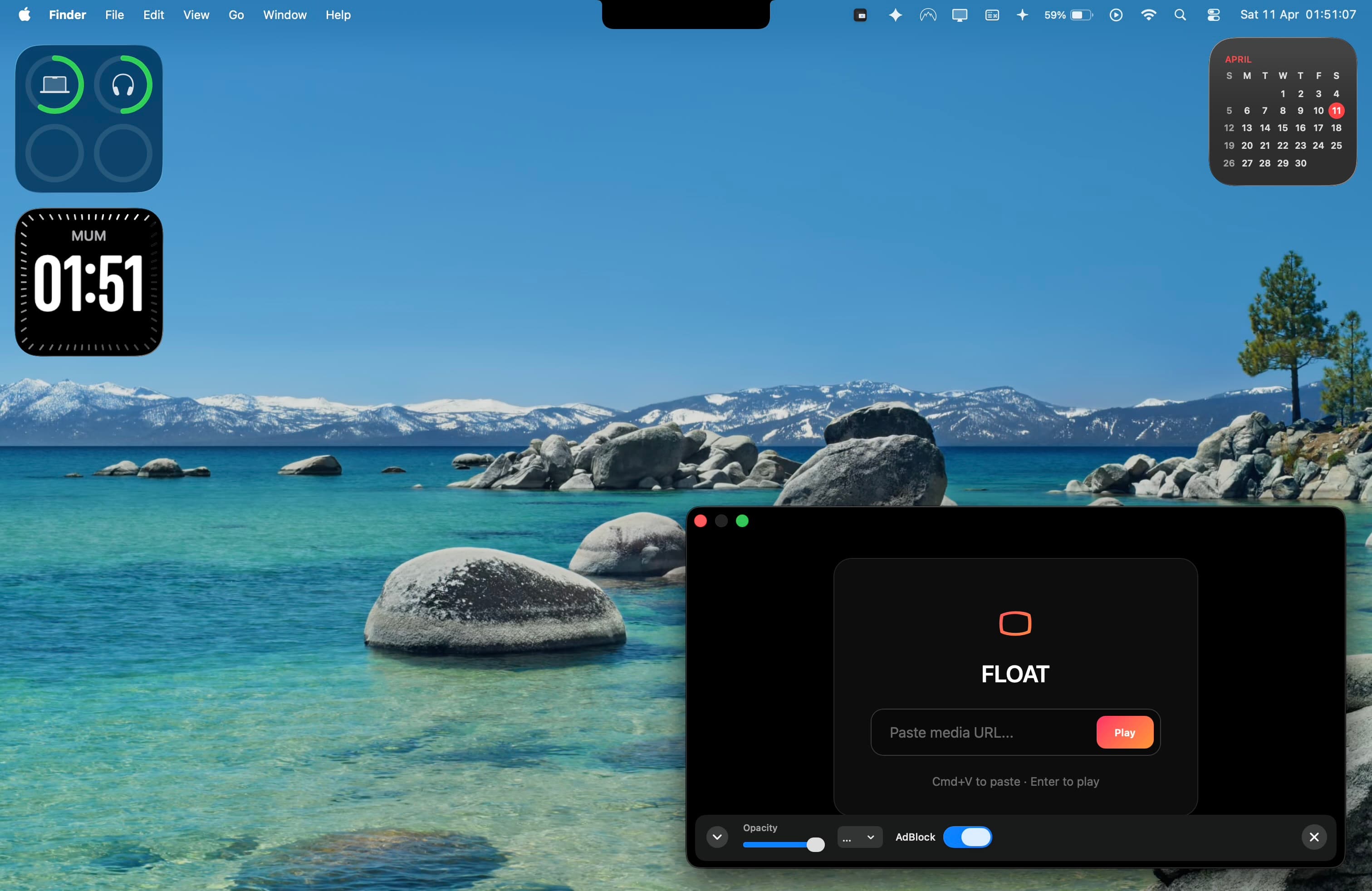 Float floating over a macOS desktop, the Helium successor