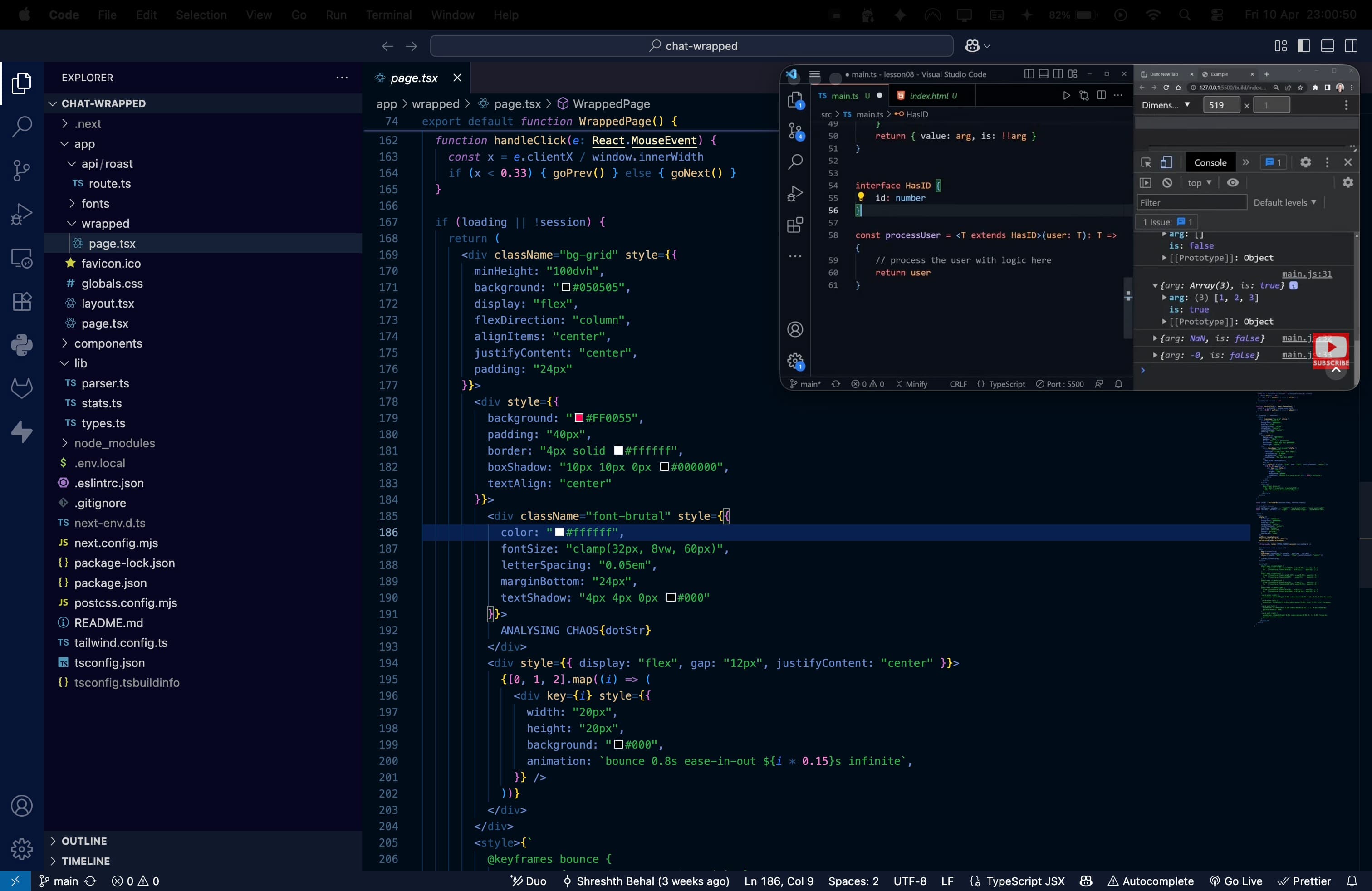 A floating video window staying on top of a full-screen VS Code editor on Mac