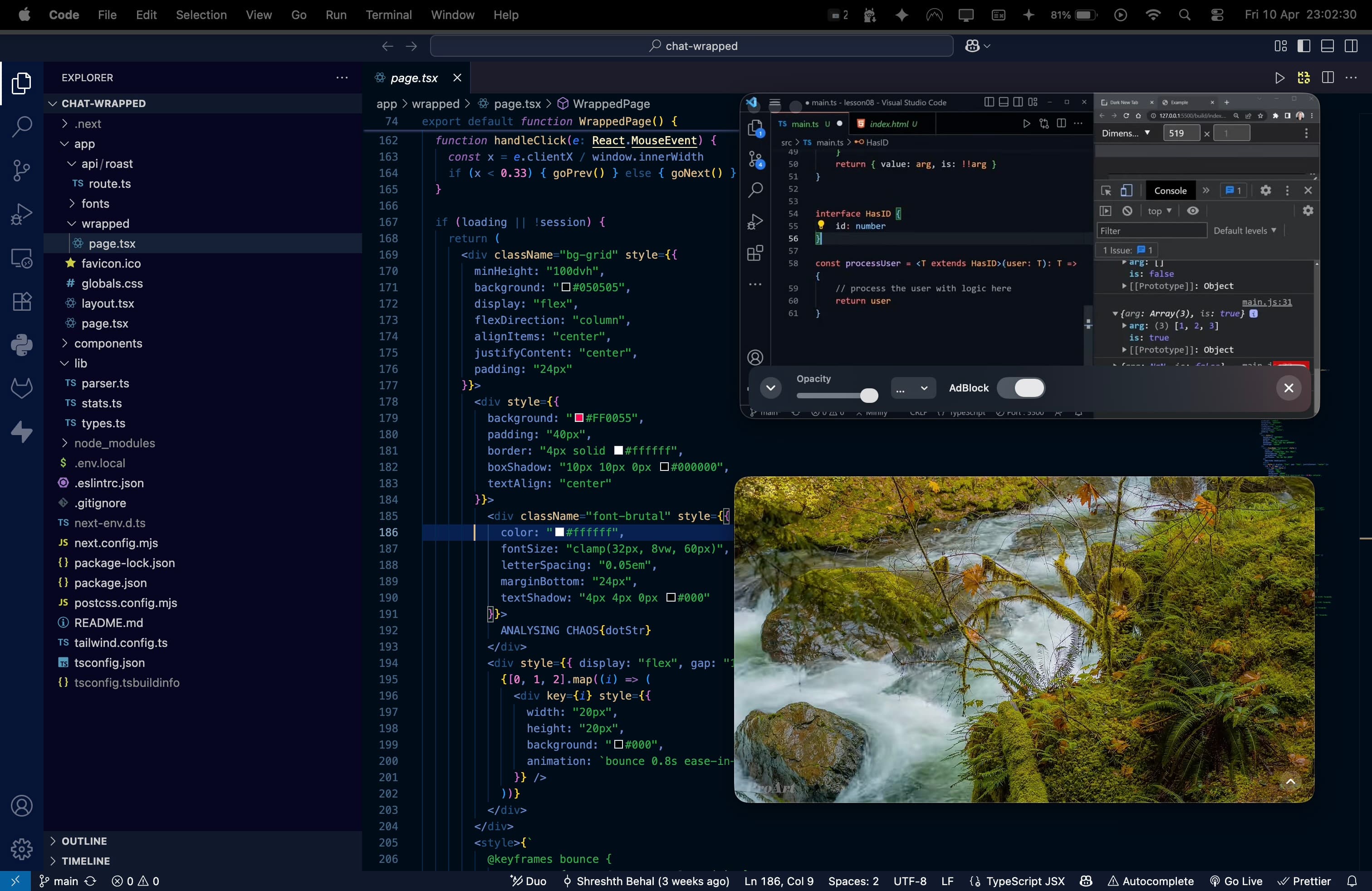 Float playing a streaming video in a floating window over a full-screen editor on Mac